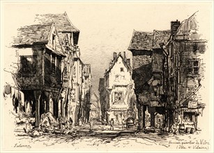 Maxime Lalanne (French, 1827 - 1886). The Old Quarter of Vitre (Un Vieux quartier de Vitré), 1879.