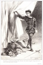 EugÃ¨ne Delacroix (French, 1798 - 1863). Hamlet: Vraiment ce conseiller..., 1834-1843. From Hamlet.