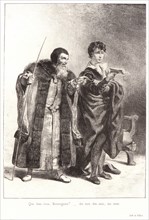 EugÃ¨ne Delacroix (French, 1798 - 1863). Hamlet: Que lisez vous..., 1834-1843. From Hamlet.