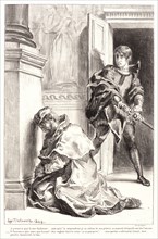 EugÃ¨ne Delacroix (French, 1798 - 1863). Hamlet: A présent je puis..., 1834- 1843. From Hamlet.