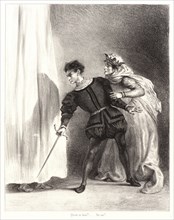 EugÃ¨ne Delacroix (French, 1798 - 1863). Hamlet: Qu'est ce donc?, 1834-1843. From Hamlet.