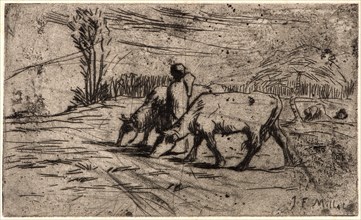 Jean-FranÃ§ois Millet (French, 1814 - 1875). Two Cows (Les Deux Vaches), ca. 1847-1848. Etching and
