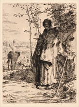 Jean-FranÃ§ois Millet (French, 1814 - 1875). Shepherdess Knitting (La Grande BergÃ¨re), 1862.