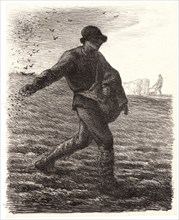Jean-FranÃ§ois Millet (French, 1814 - 1875). The Sower (Le Semeur), 1851- 1879. Lithograph on chine