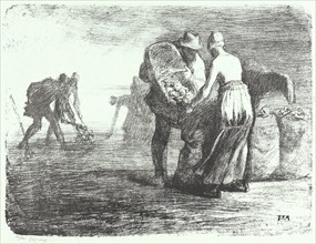 Jean-FranÃ§ois Millet (French, 1814 - 1875). Potato Gatherers, 19th century (published 1920s).