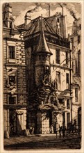 Charles Meryon (French, 1821 - 1868). House with a Turret, Weavers' Street, Paris (Tourelle de la