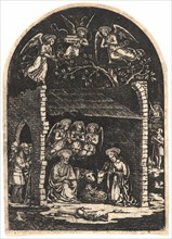 Anonymous (Italian). Nativity, late 15th century. Engraving (niello) on laid paper. Plate: 90 mm x