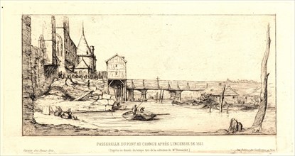 Charles Meryon (French, 1821 - 1868). Passerelle du Pont-au-Change apres l'incendie de 1621, 1860.