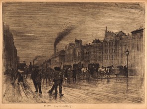 Félix Hilaire Buhot (French, 1847 - 1898). Winter Morning on the Quai (Un Quai de Parisâ€îMatinée