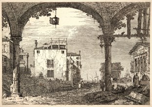 Canaletto (aka Antonio Canale) (Italian, 1697 - 1768). Portico with a Lantern (Le Portique Ã  La