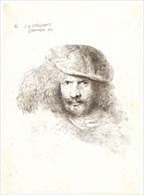 Giovanni Benedetto Castiglione (Italian, 1609 - 1664). Head of a Man Wearing a Bonnet with a Large