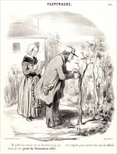 Honoré Daumier (French, 1808 - 1879). Ma greffe d'un cerisier sur abricotier n'a pas pris..., 1845.