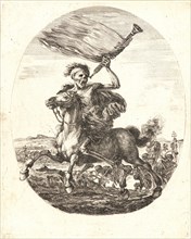 Stefano Della Bella (Italian, 1610 - 1664). La Mort a cheval, 1648. From The Dance of Death (Les