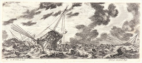 Stefano Della Bella (Italian, 1610 - 1664). Tempete, 1644. From Divers Embarquements. Etching on