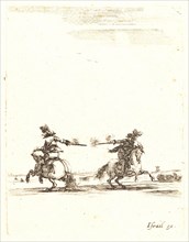 Stefano Della Bella (Italian, 1610 - 1664). Deux cavaliers se battant au pistolet, 1642-1645. From