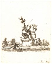 Stefano Della Bella (Italian, 1610 - 1664). Cavalier tourne vers la droite, 1642- 1645. From Divers