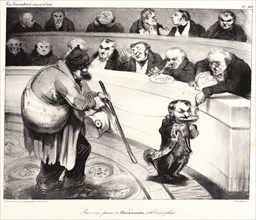 Honoré Daumier (French, 1808 - 1879). Pour un pauvre Americain, s'il vous plait, 1835. Lithograph