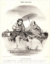 Honoré Daumier (French, 1808 - 1879). Les Plaisirs de la PÃªche (The Pleasures of Fishing), 1842.