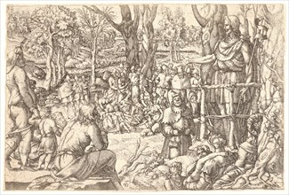 Anonymous (French). St. John Preaching, 16th century. Etching.