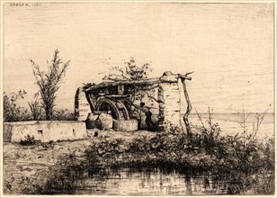 Adolphe Appian (French, 1818 - 1898). Une Noria Ã  Bordiquier, 1873. Etching on loose India paper.