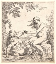 Simone Cantarini (Italian, 1612 - 1648). Adam and Eve, 17th century. Etching.