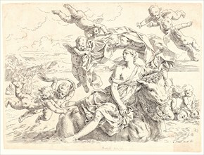 Simone Cantarini (Italian, 1612 - 1648). Rape of Europa, 17th century (printed later). Etching.