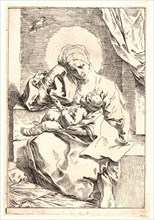 Simone Cantarini (Italian, 1612 - 1648). Virgin and Child, 17th century. Etching. Second of two