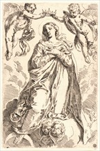 Anonymous after Simone Cantarini (Italian, 1612 - 1648). Virgin Crowned by Angels, 17th century.