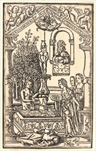 Anonymous (Italian). David and Bathsheba, ca. 1500. Woodcut. Image: 130 mm x 80 mm (5.12 in. x 3.15