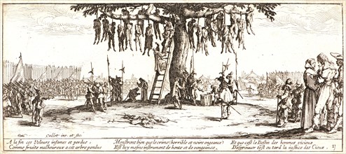 Jacques Callot (French, 1592 - 1635). The Hanging (La Pendaison), 1633. From The Large Miseries of