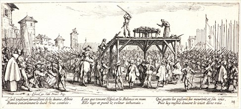 Jacques Callot (French, 1592 - 1635). Breaking on the Wheel (La Ronde), 1633. From The Large