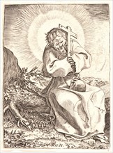 Annibale Carracci (Italian, 1560 - 1609). St. Francis, 1585. Engraving.