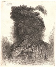 Giovanni Benedetto Castiglione (Italian, 1609 - 1664). Head of Man Wearing a Fur Cap with a Plume,
