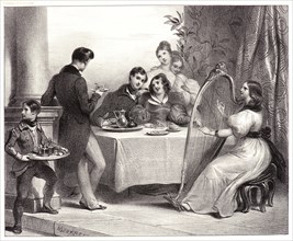 Achille Devéria (French, 1800 - 1857). Le Café, 19th century. Lithograph.