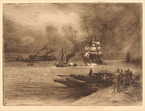 Félix Hilaire Buhot (French, 1847 - 1898). The Thames near Gravesend (Environs de Gravesend), 19th