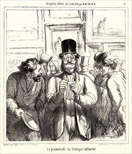 Honoré Daumier (French, 1808 - 1879). La promenade du critique influent, 1865. From Croquis Pris au