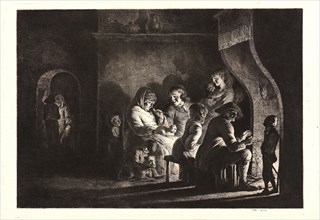 Jean Jacques de Boissieu (French, 1736-1810). Family before a Fireplace (La Famille devant le feu),
