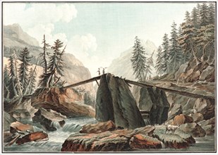 Charles-Melchior Descourtis (French, 1753-1820). The Devil's Bridge, ca. 1780- 1790. Etching,