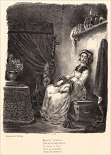 EugÃ¨ne Delacroix (French, 1798 - 1863). Marguerite at Her Spinning Wheel (Marguerite au rouet),