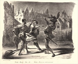 EugÃ¨ne Delacroix (French, 1798 - 1863). Duel of Faust and Valentin (Duel de Faust et de Valentin),