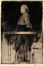 Albert Besnard (French, 1849 - 1934). The Lady with a Cape (Femme Ã  la pélerine). Etching,