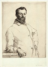 Félix Bracquemond (French, 1833 - 1914). Portrait of Alfred de Curzon. Etching.