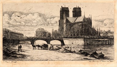 Charles Meryon (French, 1821 - 1868). L'Abside de Notre Dame, 1854. Etching.