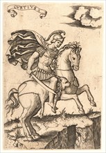 Marcantonio Raimondi (Italian, ca. 1470/1482 - 1527/1534). Marcus Curtius, 16th century. Engraving