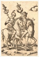 Marcantonio Raimondi (Italian, ca. 1470/1482 - 1527/1534). Titus and Vespasian, 16th century.