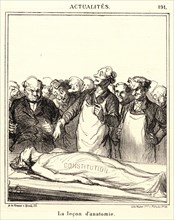 Honoré Daumier (French, 1808 - 1879). La leÃ§on d'anatomie, 1869. From Actualités. Lithograph on