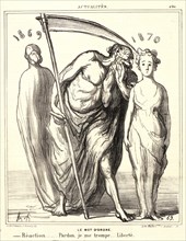 Honoré Daumier (French, 1808 - 1879). Le mot d'ordre, 1869. From Actualités. Lithograph on