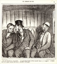Honoré Daumier (French, 1808 - 1879). Ils on l'air de se concerter..., 1864. From En Chemin de Fer.