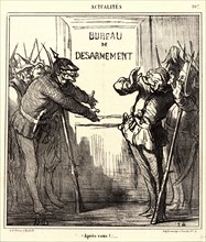 Honoré Daumier (French, 1808 - 1879). Aprés vous!..., 1868. From Actualités. Lithograph on