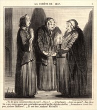 Honoré Daumier (French, 1808 - 1879). On dit qu'on commence déja Ã  la voir! ..., 1857. From La